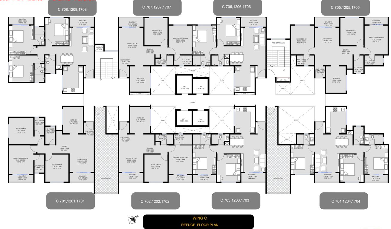  k shire wing a b c d Wing C Cluster Plan from 7th, 12th And 17th Floor
