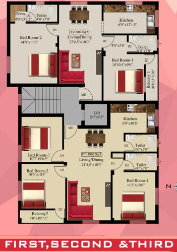  kku-homes Kku Homes Cluster Plan from 1st to 3rd Floor