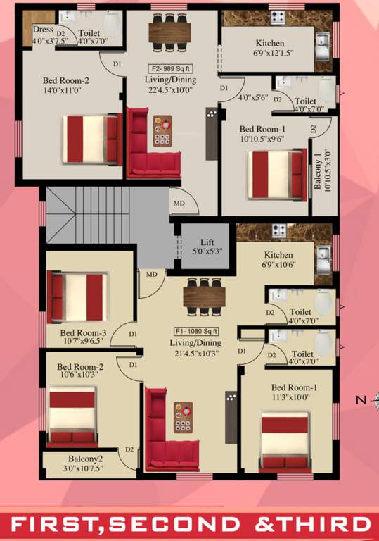  kku homes Kku Homes Cluster Plan from 1st to 3rd Floor