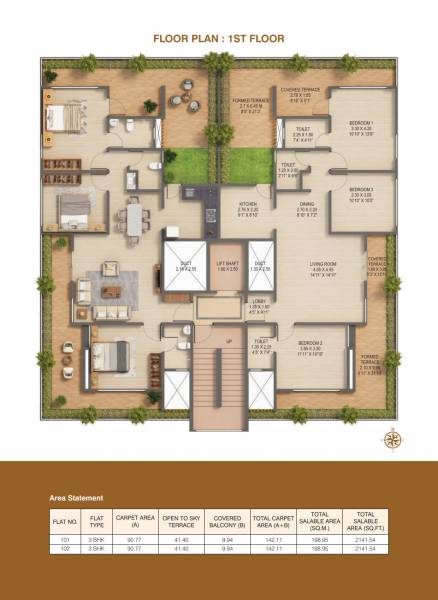  western-casa Western Casa Cluster Plan