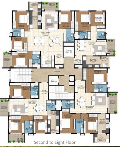  lalbagh Vista Lalbagh Cluster Plan from 2nd to 8th Floor