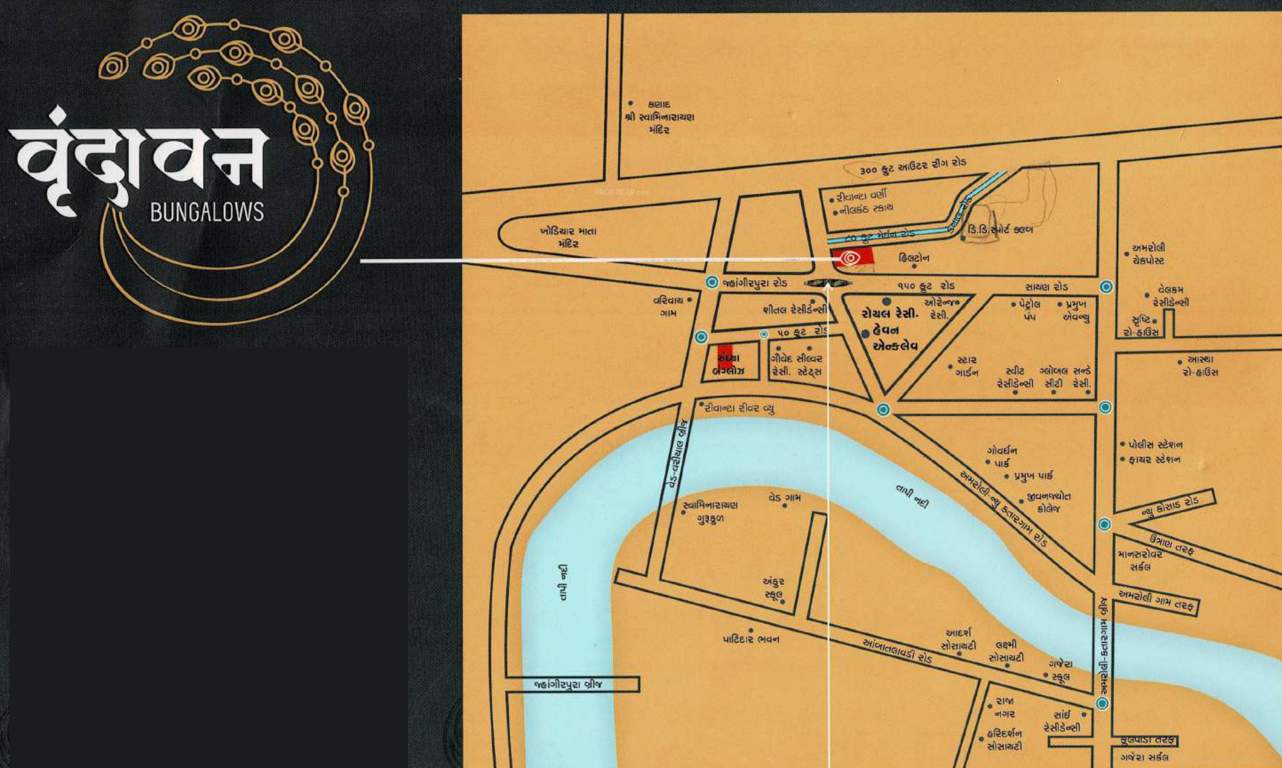 vrundavan bunglows Location Plan