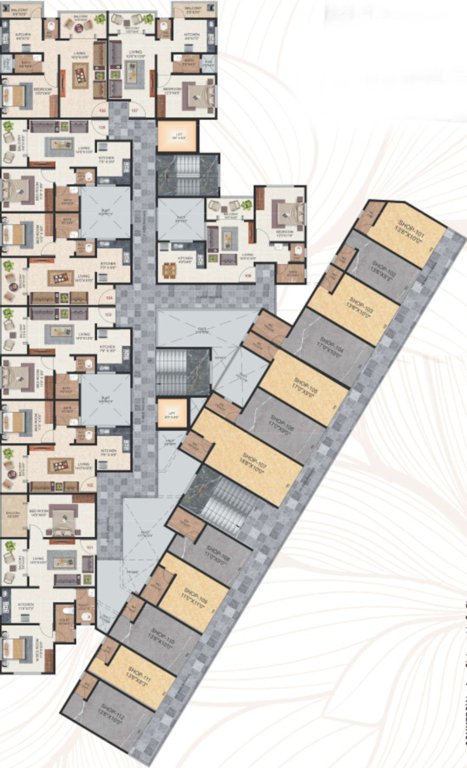  snehasparsh residency Building A Cluster Plan For 1st Floor