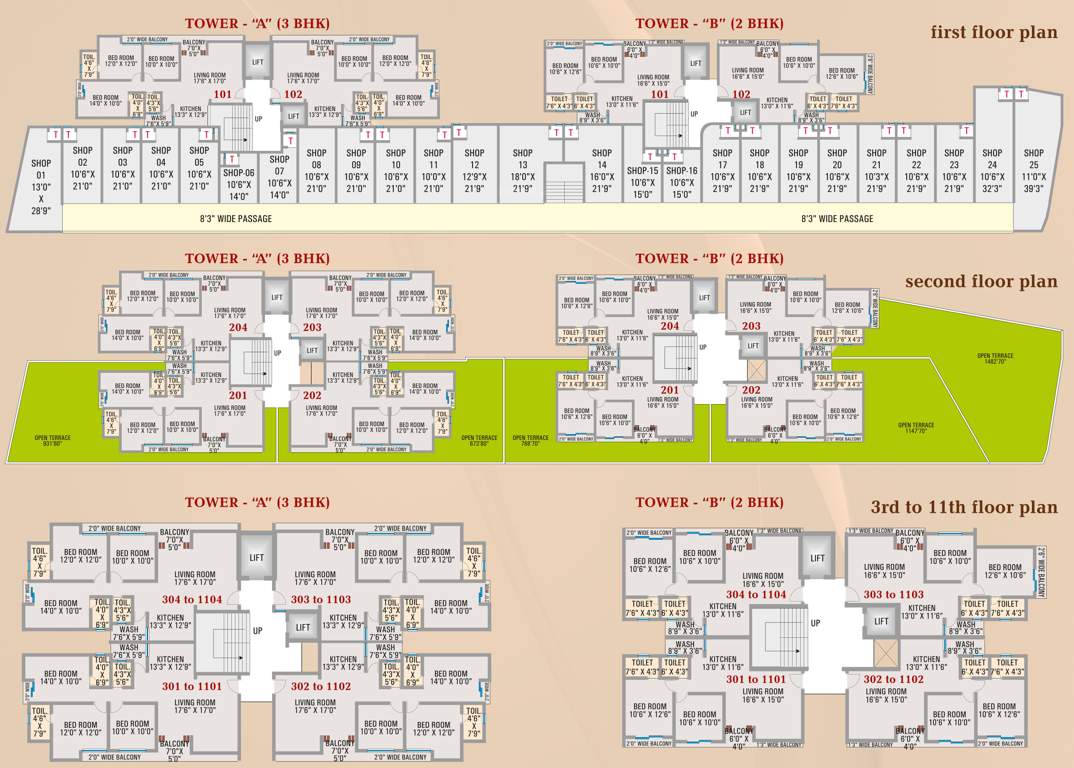  zam zam tower Block A And B Cluster Plan From 1st to 11th Floor