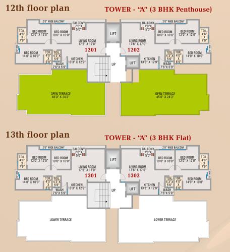  zam-zam-tower Block A Cluster Plan From 12th to 13th Floor