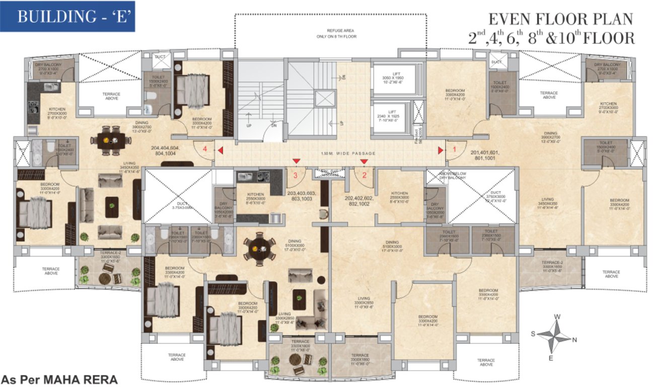  green valley a building e building E Building Cluster Plan from 2nd, 4rth, 6th, 8th And 10th Floor