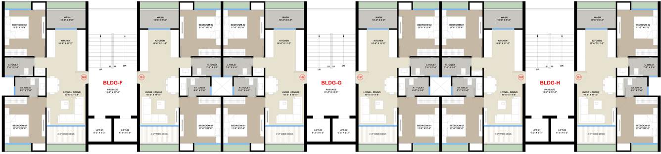 onica Block F, Block G And Block H Cluster Plan from 1st to 12th Floor