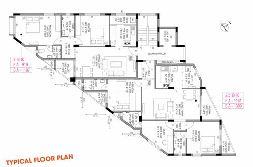  up-side-avenue UP Side Avenue Cluster Plan from 1st to 5th Floor