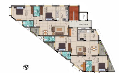  up-side-avenue UP Side Avenue Cluster Plan from 1st to 5th Floor
