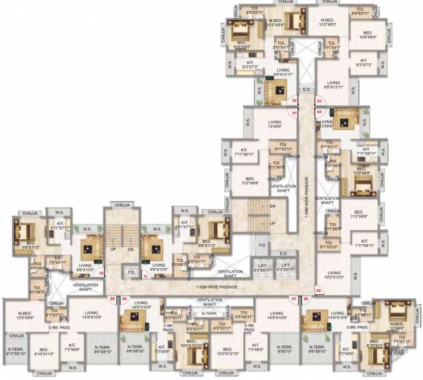  nandanvan Tower 1 Cluster Plan For First Floor