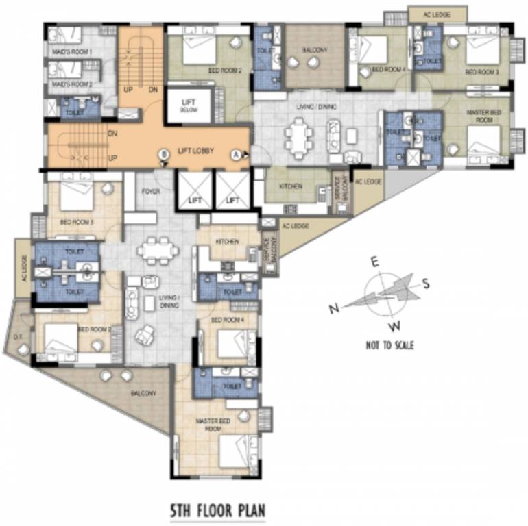  crest Mani Crest Cluster Plan for 5th Floor