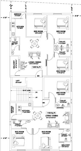  mahalaksmi-flats Block B Cluster Plan From 1st To 3rd Floor