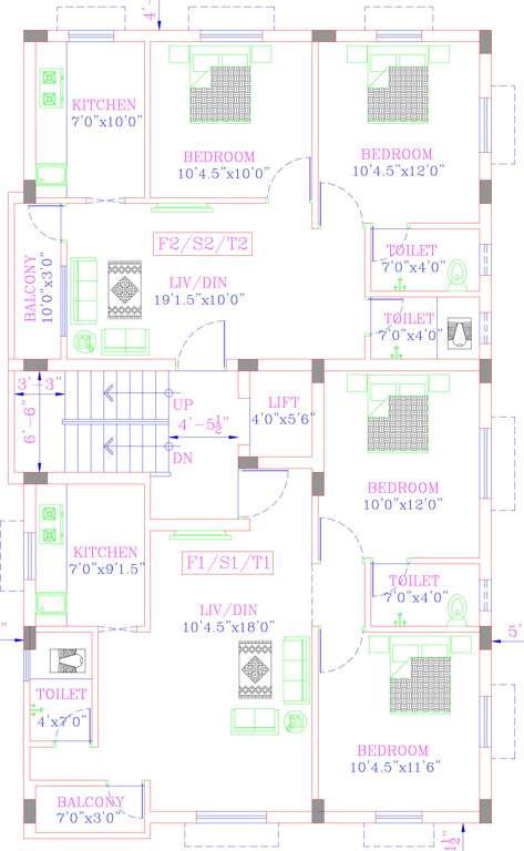  mahalaksmi flats Mahalaksmi Flats Cluster Plan From 1st To 3rd Floor