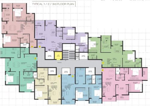  panchajanya-residency Chirag's Panchajanya Residency Cluster Plan from 1st to 3rd Floor