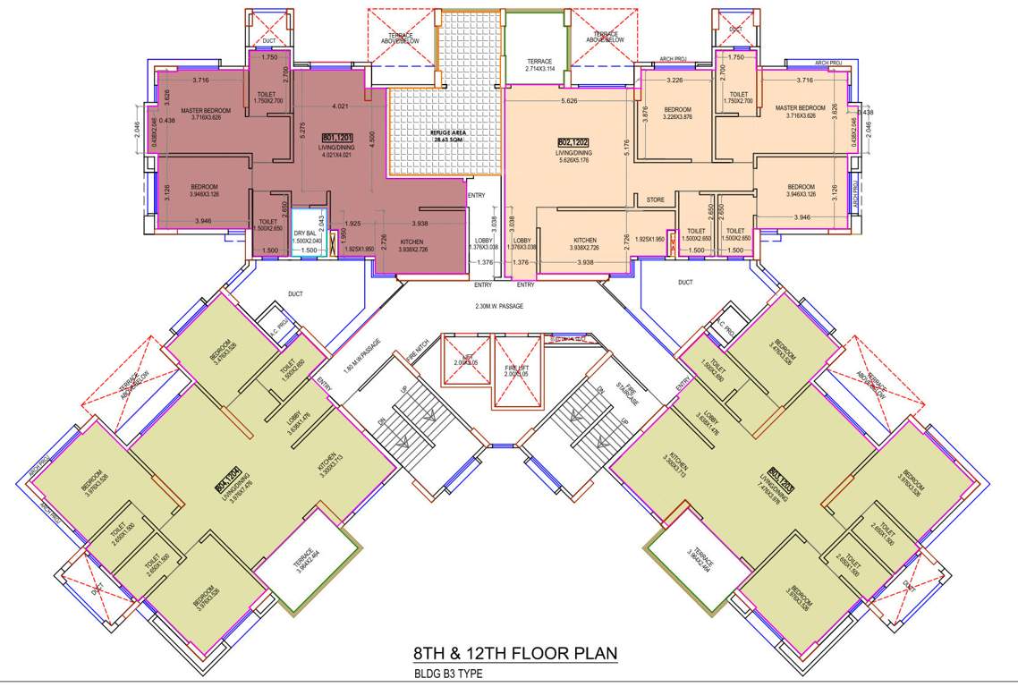  princetown royal b3 and b6 B3 Cluster Plan for 12th Floor