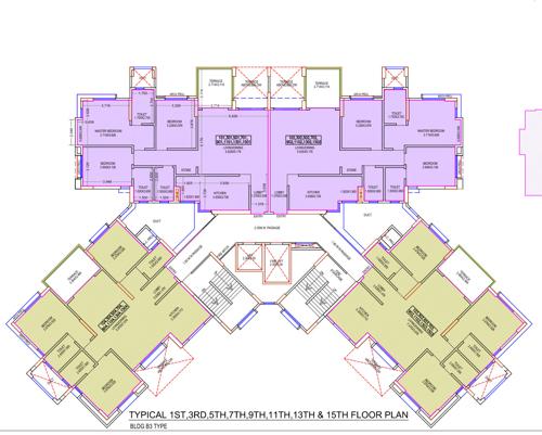  princetown-royal-b3-and-b6 B3 Cluster Plan from 1st to 15th Floor