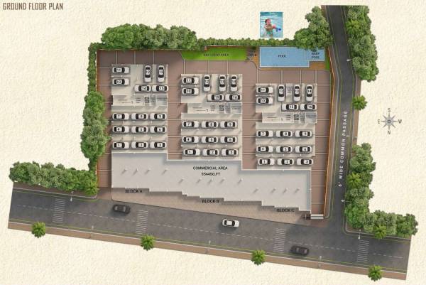  royal-aura Block A,B,C Stilt Cluster Plan