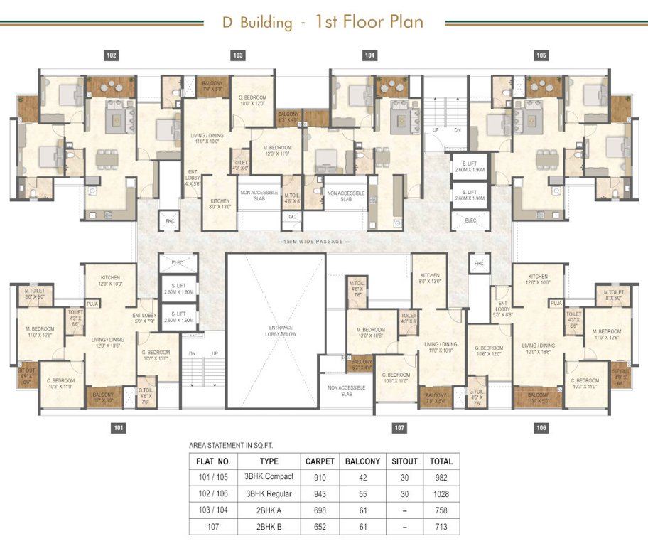  lush residences TOWER D Cluster Plan For 1st Floor