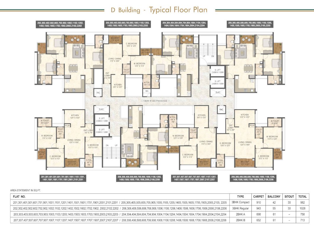  lush residences TOWER D Typical Cluster Plan