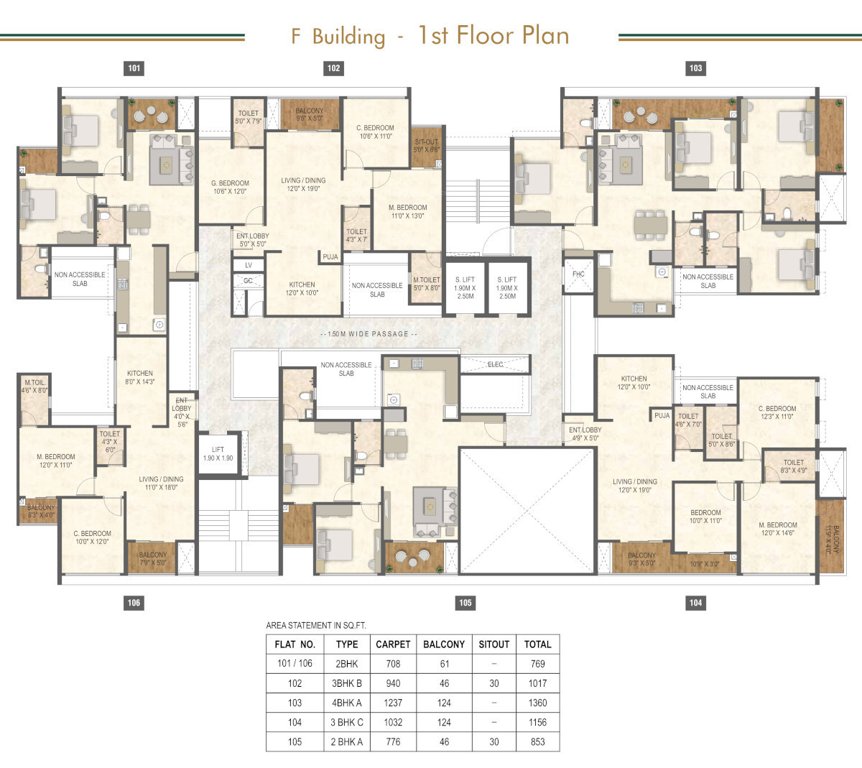  lush residences TOWER F Cluster Plan For 1st Floor