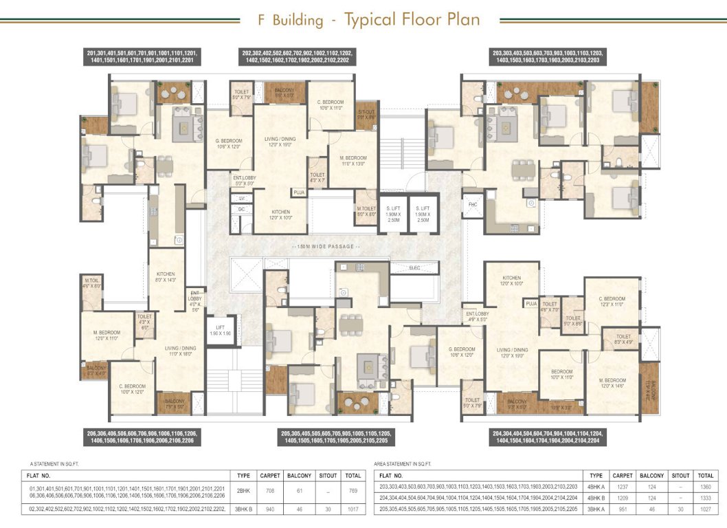  lush residences TOWER F Typical Cluster Plan