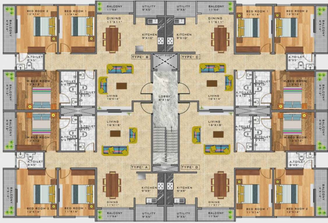  blisston Blisston Cluster Plan For Typical Floor Plan
