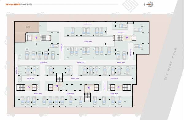  saffron Block A,B,C,D,E,F Basement Cluster Plan