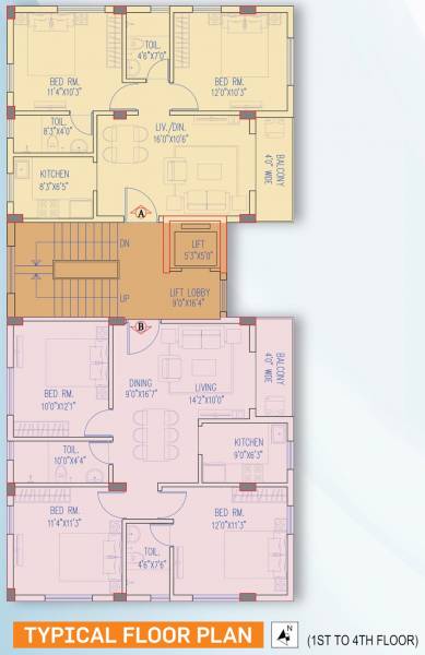  meadow Cluster Plan from 1st to 4th Floor