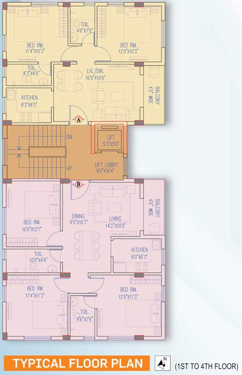  mulberry Magnolia Mulberry Cluster Plan from 1st to 4th Floor