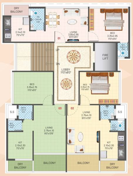  zayan-manzil Zayan Manzil Cluster Plan for 7th Floor
