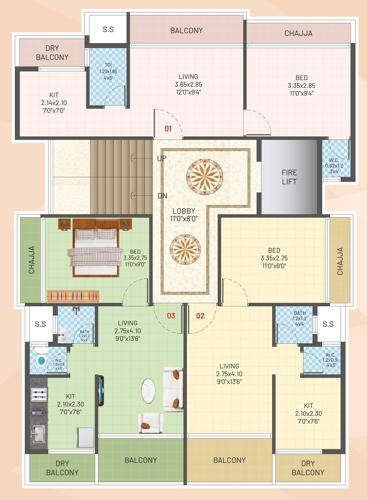  zayan-manzil Zayan Manzil Cluster Plan from 1st to 6th Floor