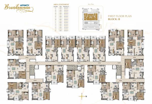  brundaavana Block B Cluster Plan for 1st Floor