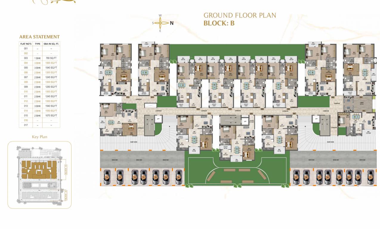 brundaavana Block B Cluster Plan for ground Floor
