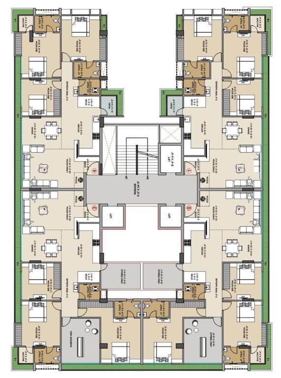  shree palace Block A Cluster Plan for 13th Floor