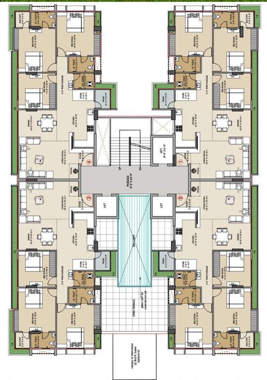 shree palace Block B Cluster Plan for 2nd Floor