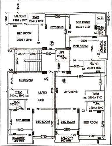  balaji-heights Balaji Heights Cluster Plan From 1st To 5th Floor