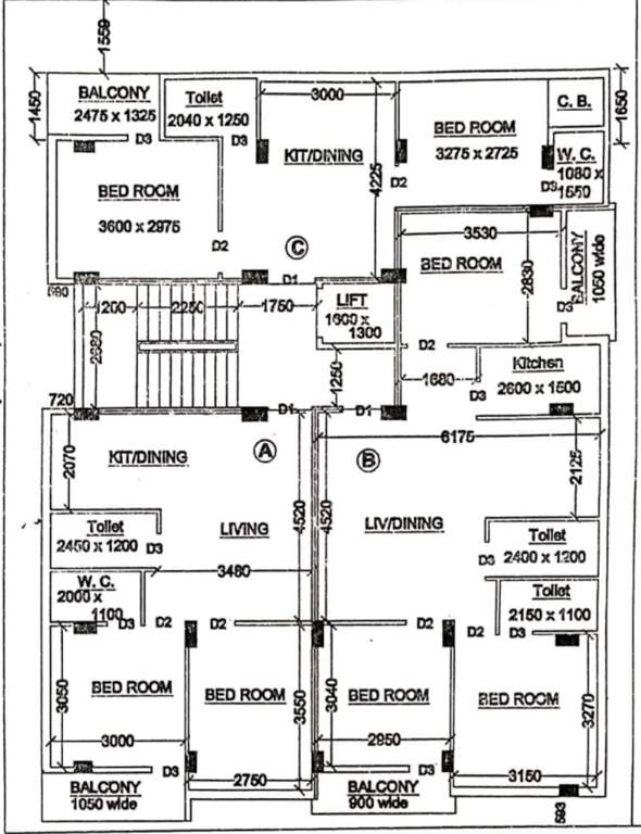 balaji heights Balaji Heights Cluster Plan From 1st To 5th Floor