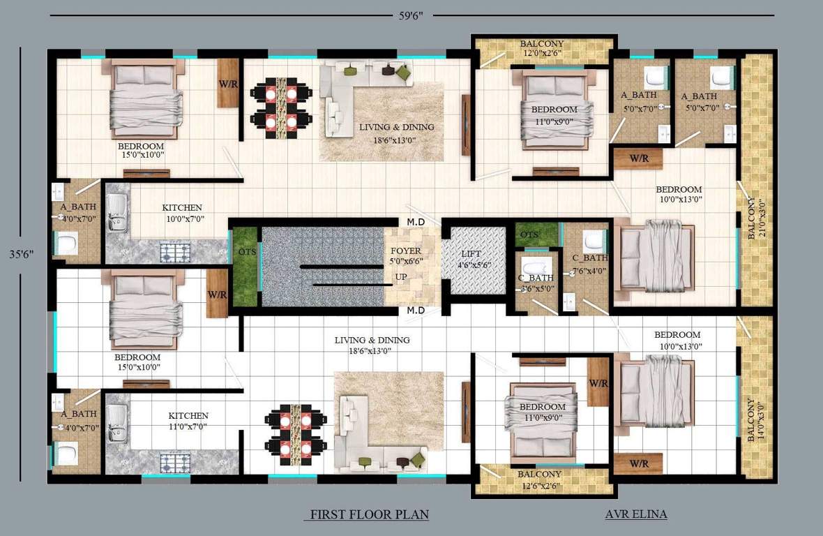  elina AVR Elina Cluster Plan from 1st to 3rd Floor