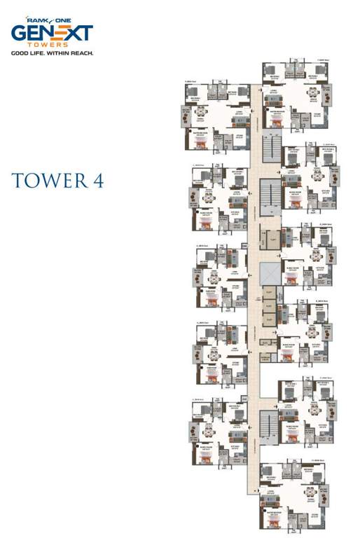  one genext towers Tower 1 Cluster Plan