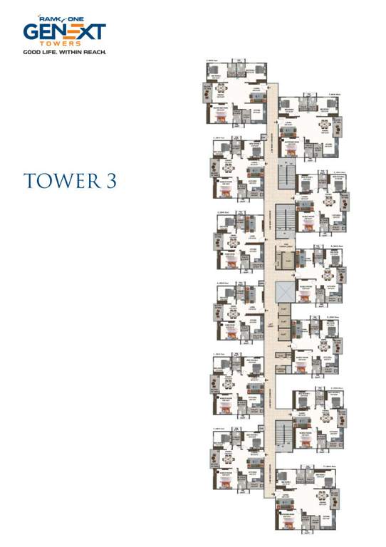  one genext towers Tower 1 Cluster Plan