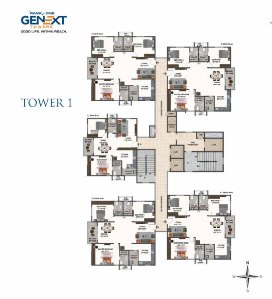  one-genext-towers Tower 1 Cluster Plan