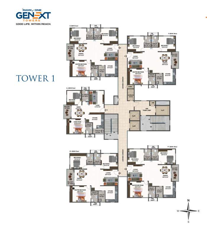  one genext towers Tower 1 Cluster Plan
