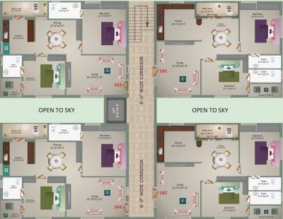 Dream Homes Cluster Plan For Typical Floor dream-homes Dream Homes Cluster Plan For Typical Floor