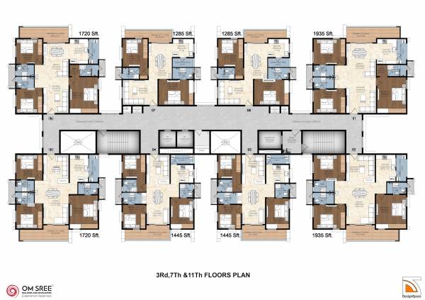 gallaxy Tower A Cluster Plan from 3rd to 11th Floor