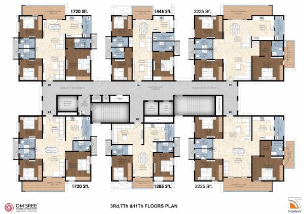  gallaxy Tower B Cluster Plan from 3rd to 11th Floor