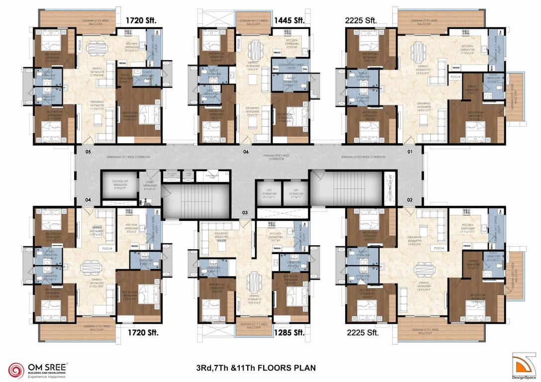  gallaxy Tower B Cluster Plan from 3rd to 11th Floor