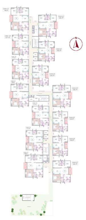  heights Pavani Heights Cluster Plan from 1st to 7th Floor