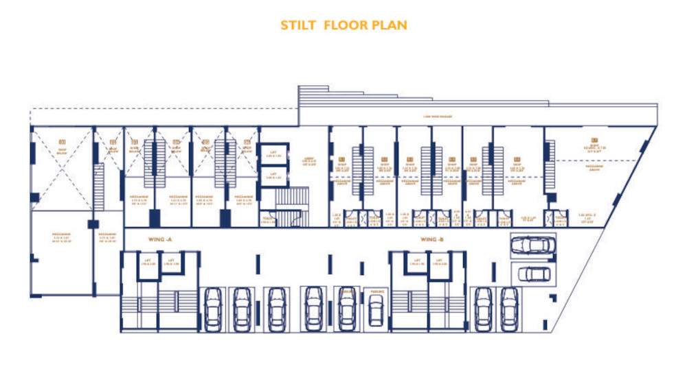  shreeji residential wing a b Basil Shreeji Wing A & B Cluster Plan For Stilt Floor
