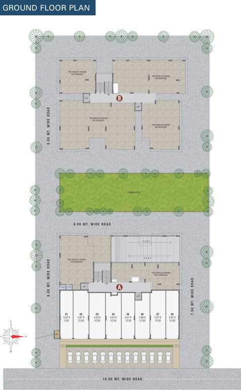  panchamrut 2 Block A And Block B Cluster Plan for ground Floor