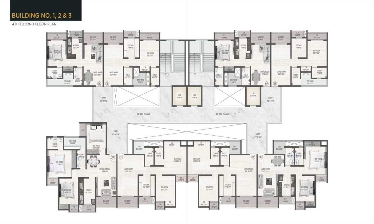  dz city building no 2 Building No 2 Cluster Plan For Typical Floor